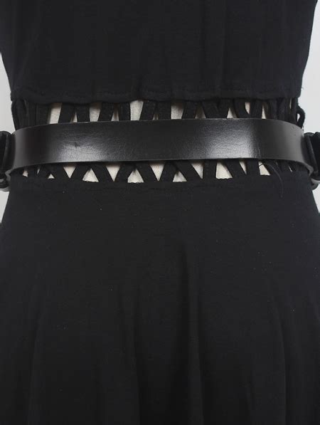 Black Gothic Punk Leather Thick Waist Chain Belt Uk
