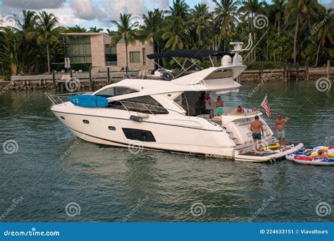 Luxury Yacht And Beautiful Mansion On Star Island 1 Editorial Photo