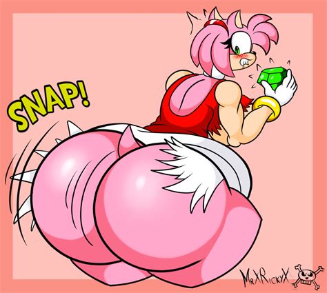 Rule 34 Amy Rose Anthro Anthrofied Archie Comics Ass Ass Expansion Big Ass Big Breasts Big