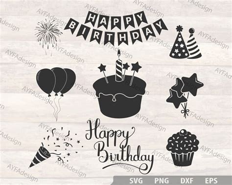 Happy Birthday Svg Celebration Svg Party Decorations Svg Happy