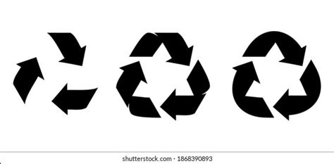 Black Recycle Icon Set Vector Eps10 Stock Vector Royalty Free