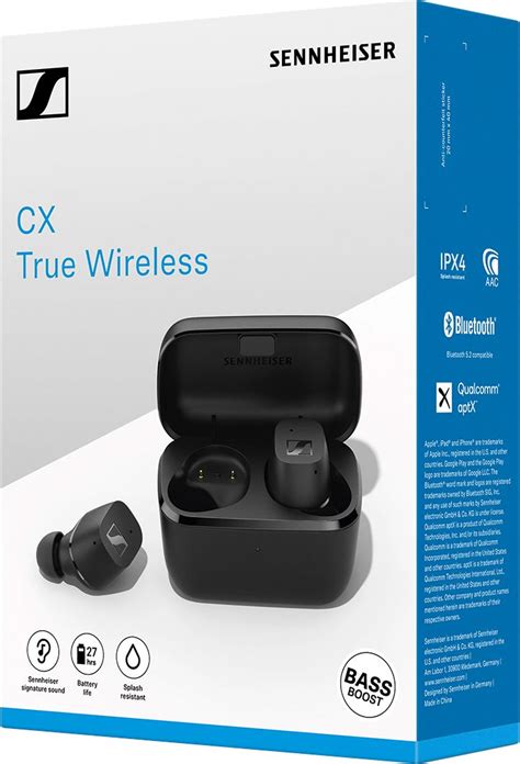 Best Buy Sennheiser Cx True Wireless Earbud Headphones Black Cx True Wireless Black