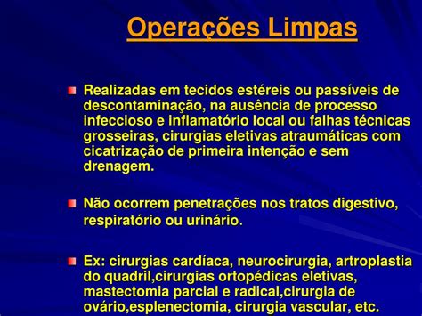 Exemplos De Cirurgias Limpas RETOEDU