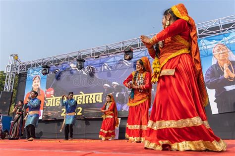 Tribal Men and Women Wearing Traditional Attire Dancing at the Johar ...