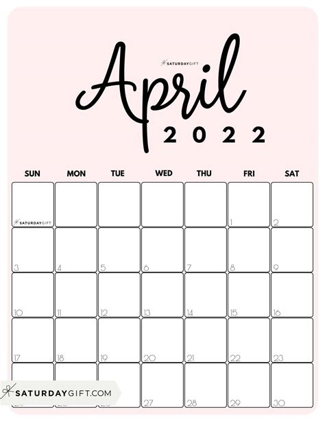 April Calendar Cute And Free Printable April 2022 Calendar Designs