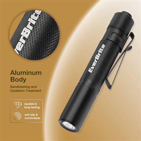 EverBrite 2 Pack Mini LED Pocket Pen Light Flashlight Penlight 3 Mode