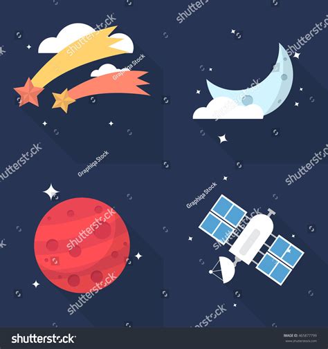 Space Icons Set Stock Vector Royalty Free 465877799 Shutterstock