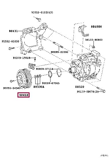 муфта компрессора кондиционера 88410-60450 (номер toyota 8841060450)