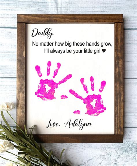 Dad Father S Day Gift Father S Day Wooden Sign Diy Handprint Sign Gifts