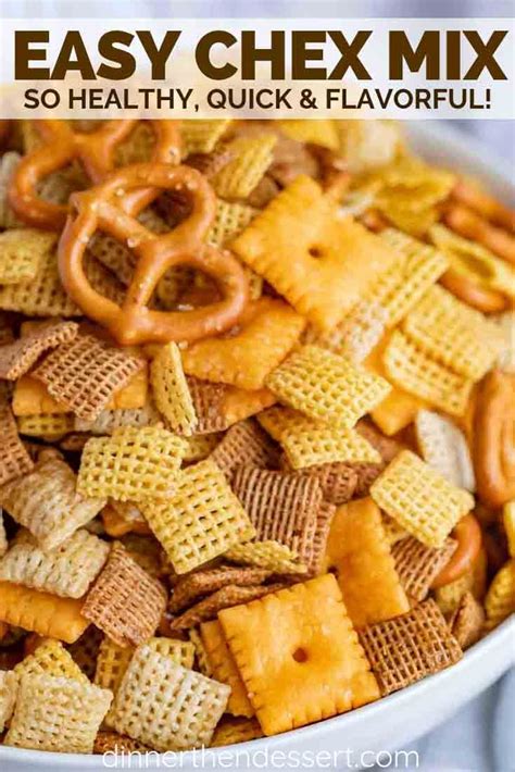 Chex Mix Made With Cereal Pretzels Crackers And Melted Seasoned