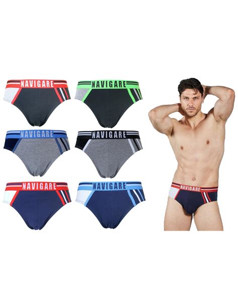 Slip Uomo Navigare 6 Pezzi Elasticizzati Elastico Esterno Varie Fantasie