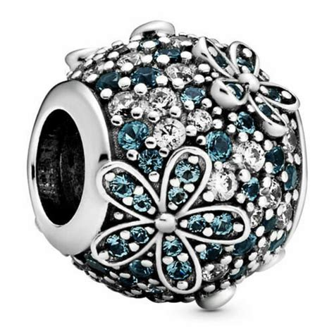 Authentic Pandora Teal Daisy Flower Sterling Silver Charm Etsy