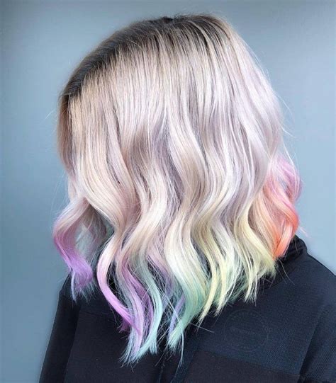 35 Of The Most Beautiful Short Hairstyles With Pastel Colors Pastel Rainbow Hair Rainbow Hair