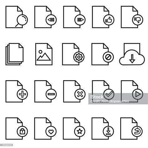 벡터 그림입니다 전자 문서의 종류 종이 시트 아이콘 세트 종이 형식 경영자에 대한 스톡 벡터 아트 및 기타 이미지 경영자
