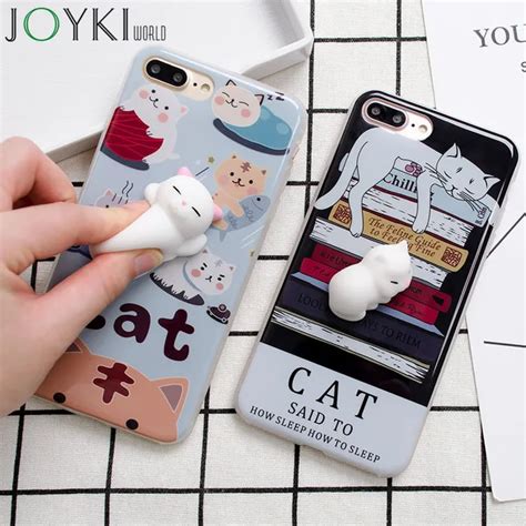 3d Cat Fashion Cartoon Cat Phone Cases For Iphone 6 6s Plus 7 7 Plus Cover Silicon Coque Capa