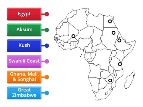 Ancient Africa Map Civilizations Diagrama Con Etiquetas