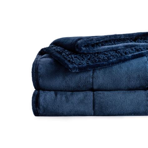 Buzio Sherpa Fleece Weighted Blanket 15 Lbs For Adult Unicolor Ultra