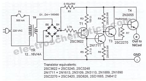 Automatic Nicd Battery Charger Circuit Diagram