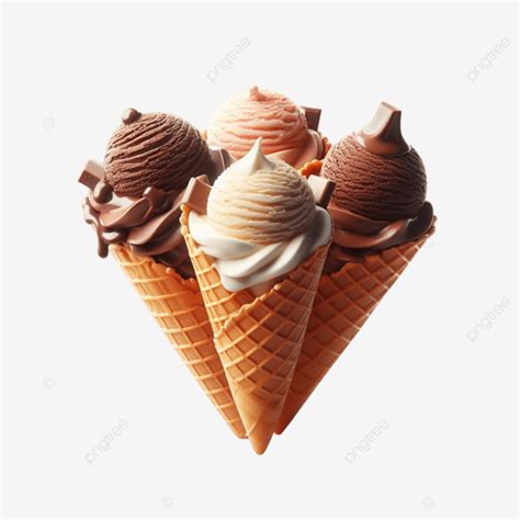 Ice Cream Cone Illustration D Of Waffle Soft Serve Chocolate And