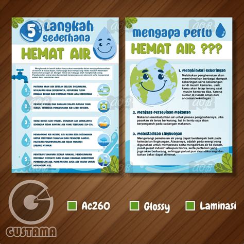 Jual Poster Hemat Air Poster Infografis Hemat Air Laminasi A3 Shopee