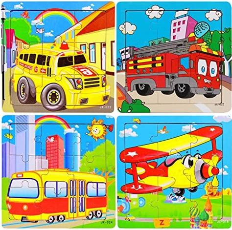 4 Pack Wooden Jigsaw Puzzles For Kids Age 2 5 Year Old Animals