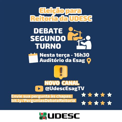 Notícia Eleição para Reitoria da Udesc tem debate de segundo turno