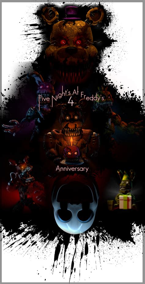 Five Nights At Freddys 4 Fourth Anniversary By Friskyt On Deviantart Fnaf Fnaf Drawings