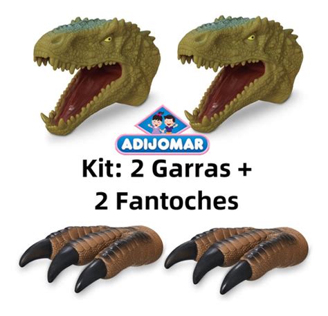 Kit Garras Dinossauro Fantoches Tiranossauro Rex Vinil