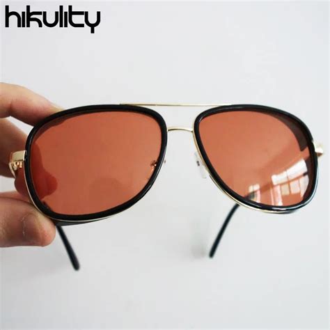 Iron Man 3 Tony Stark Sunglasses For Men Superhero Gothic Male Steampunk Goggles In Red