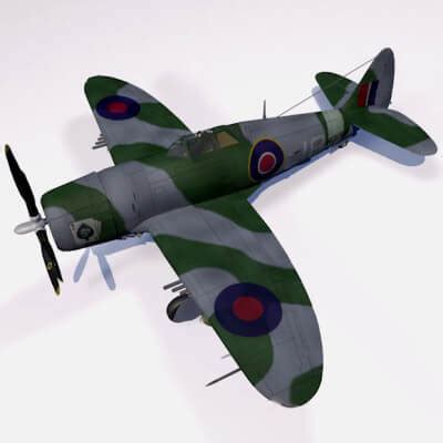 Republic Thunderbolt Mk 1 RAF 3D Model By ChipBassChaos