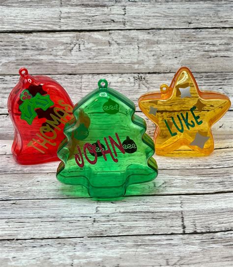 Christmas Fillable Ornaments Fillable Christmas Favors Christmas Tree Star Bell Fillable