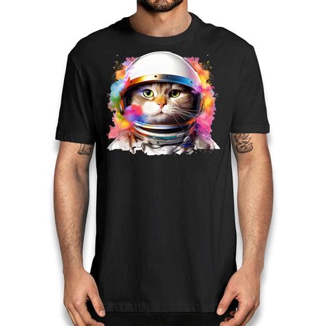 Astronaut Cat Funny T Shirt Cat Lovers Galaxy Kitten Space Graphic