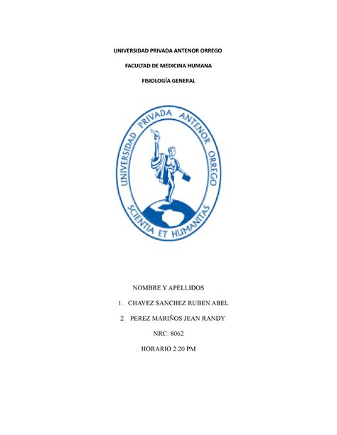 Informe Semana Fisio Universidad Privada Antenor Orrego Facultad De