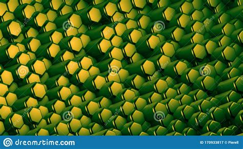 Green Hexagon Background 3d Illustration 3d Rendering Stock