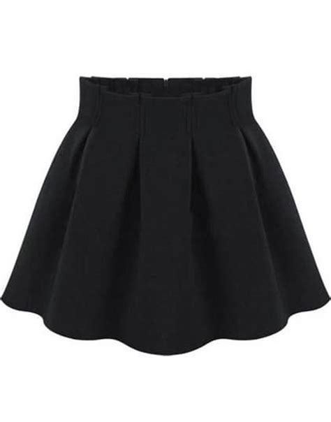 Black High Waist Pleated Woolen Skirt Flare Skirt Pleated Flare