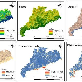 Maps Of The Variables Used For The Spatial Distribution Of Land Change