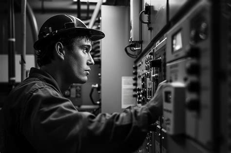 Electric Engineer Technician Works On Power Lines Premium Ai
