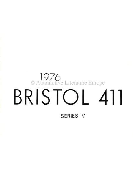 1976 BRISTOL 411 BROCHURE ENGLISH