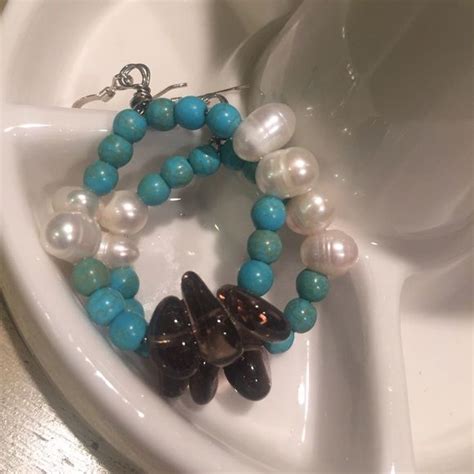 Turquoise Smokey Quartz And Top Drilled Pearls Top Drilled Pearls