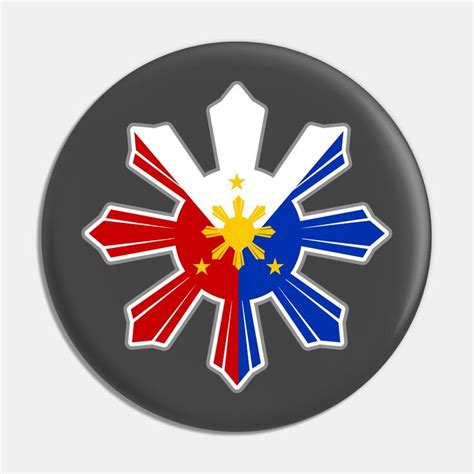 Filipino Pride Pin Philippine Flag In Sun Design