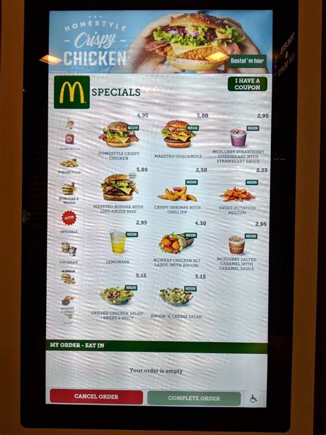 Menu At McDonald S Amsterdam Leidsestraat 97