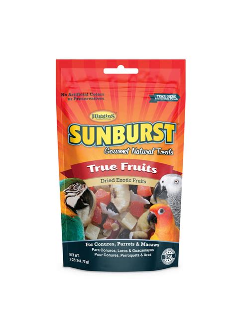 Sunburst True Fruits 5oz For Conures Parrots Macaws Chirp N Dales