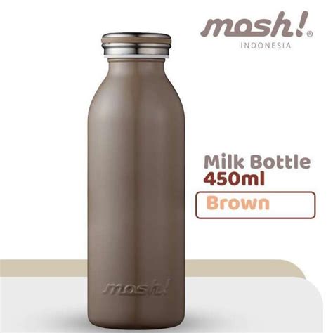 Jual Mosh Milk Bottle Tumbler Botol Minum Termos Stainless 450ml BROWN