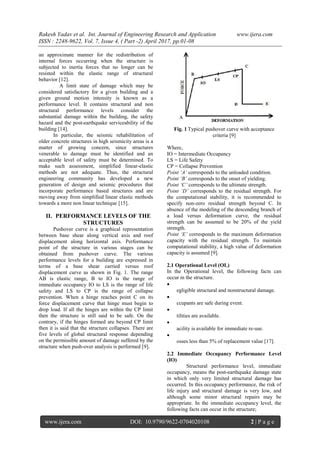 Performance Levels Of RC Structures By Non Linear Pushover Analysis PDF