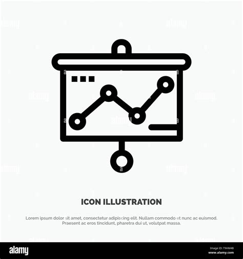 Chart Presentation Graph Projector Line Icon Vector Stock Vector