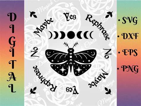 Lunarmoth Pendulum Board Svg Cut Files Cricut Silhouette Cameo Ouija