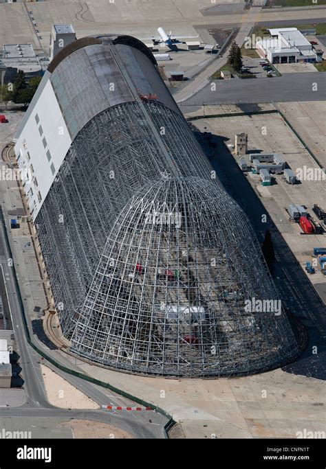 aerial photograph Hangar One, Moffett Field, Mountain View, California Stock Photo - Alamy