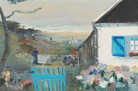 Christian Sanseau Penn Ty En Bord De Mer Huile Sur Toile