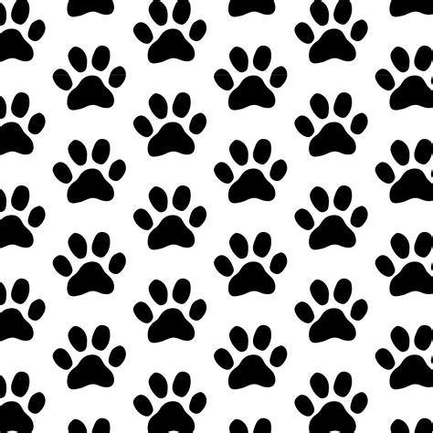 Set of 4 Seamless Paw Print Patterns Ai, Jpeg, Png, Eps, Svg for Treat ...