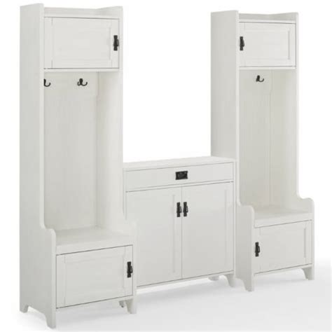 Crosley Fremont Piece Hall Tree Set In Distressed White Kroger